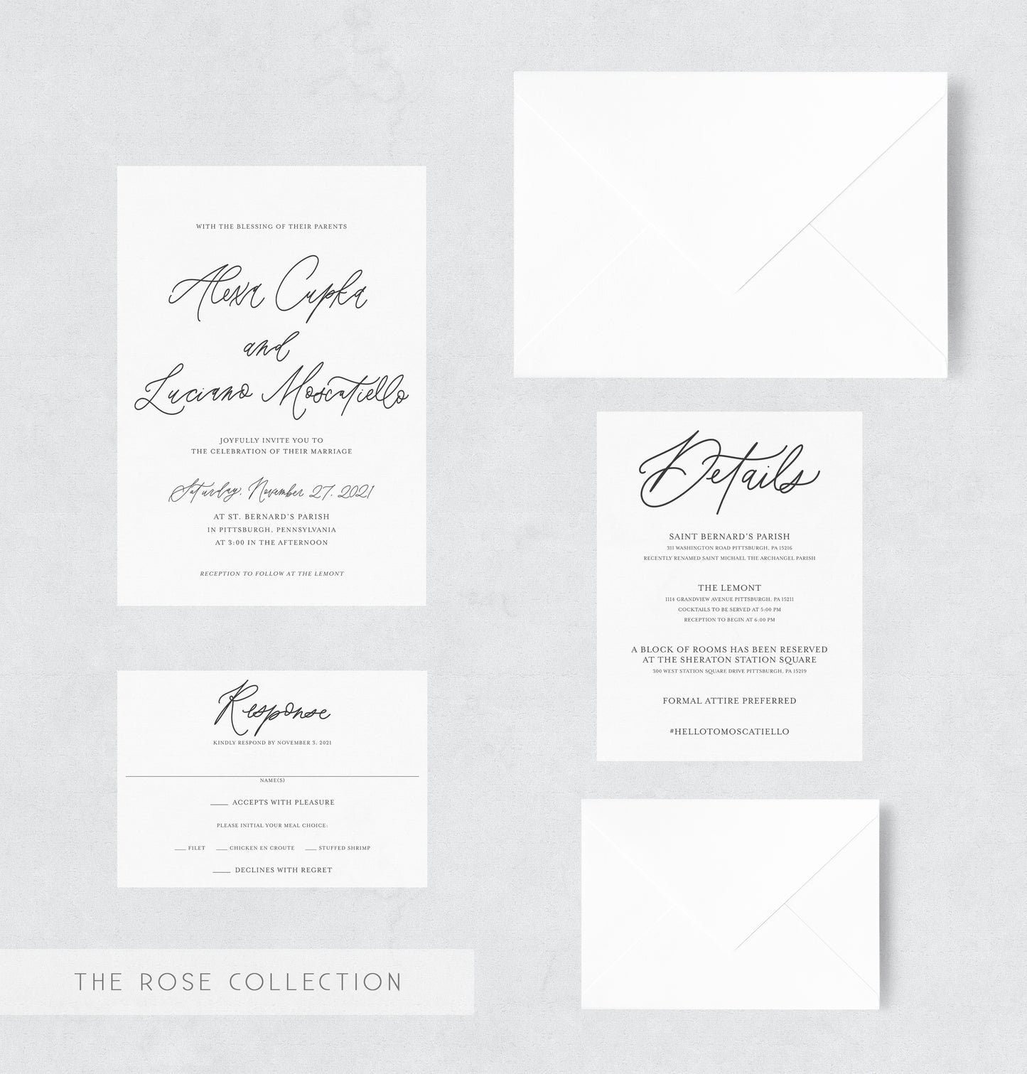 The Rose Collection Wedding Invitation Suite