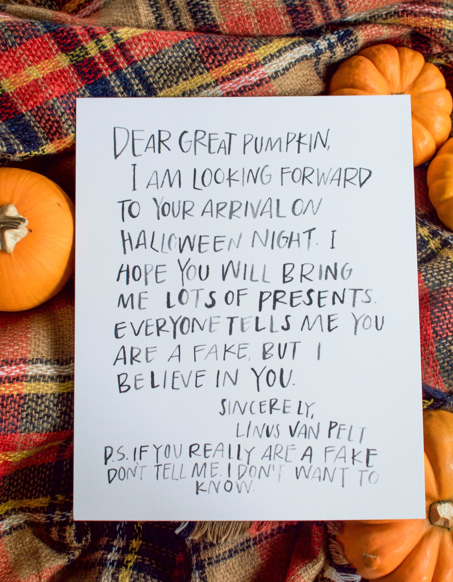 fall print autumn print fall art autumn art fall decor autumn decor fall decorations autumn decorations hand lettering handlettered print prints hand lettered art hand lettered fall art home decor 8 x 10 print Charlie Brown great pumpkin Charlie Brown print Charlie Brown art it's the great pumpkin Charlie Brown