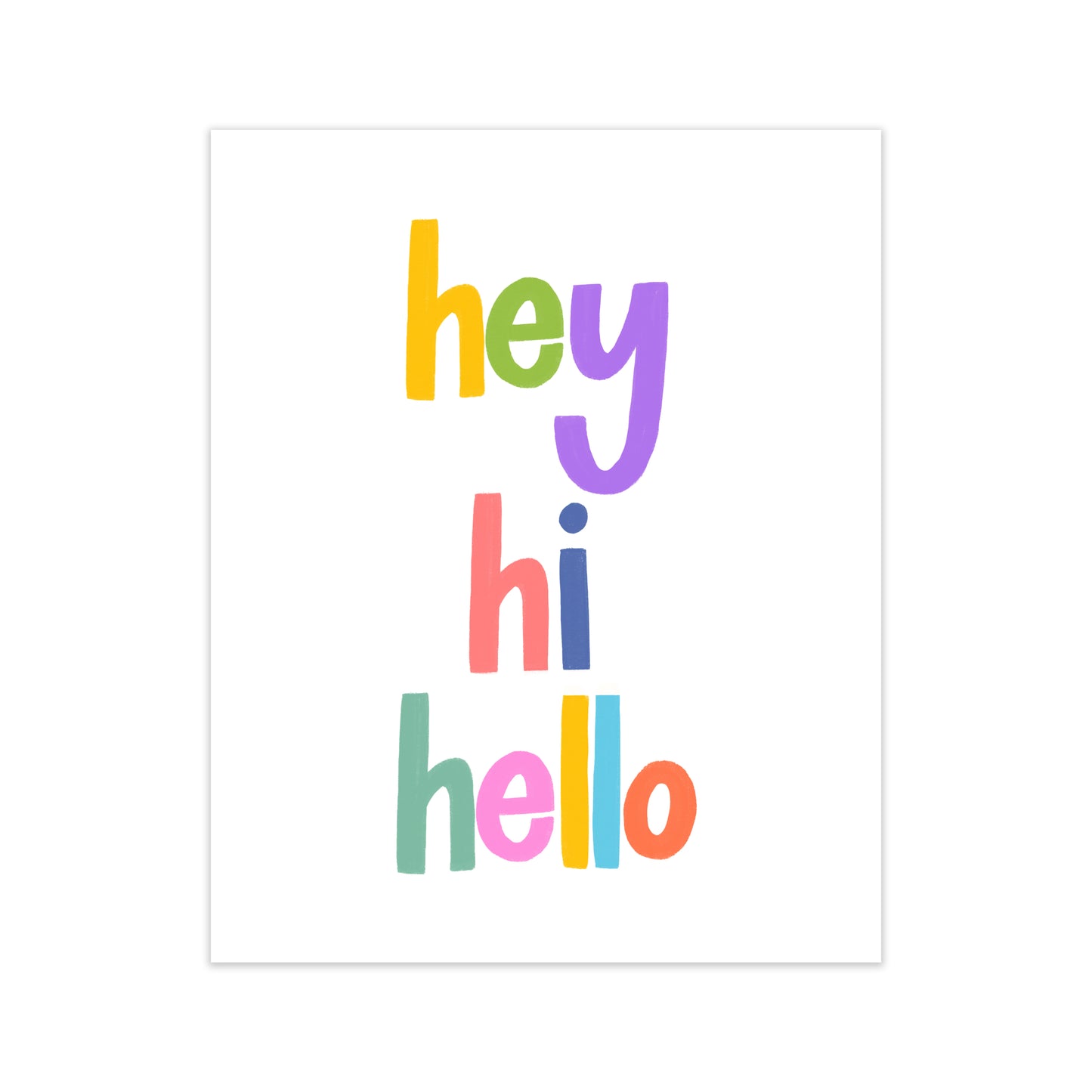 calligraphy handlettered oh joyful day art print home decor print hi hey hellos