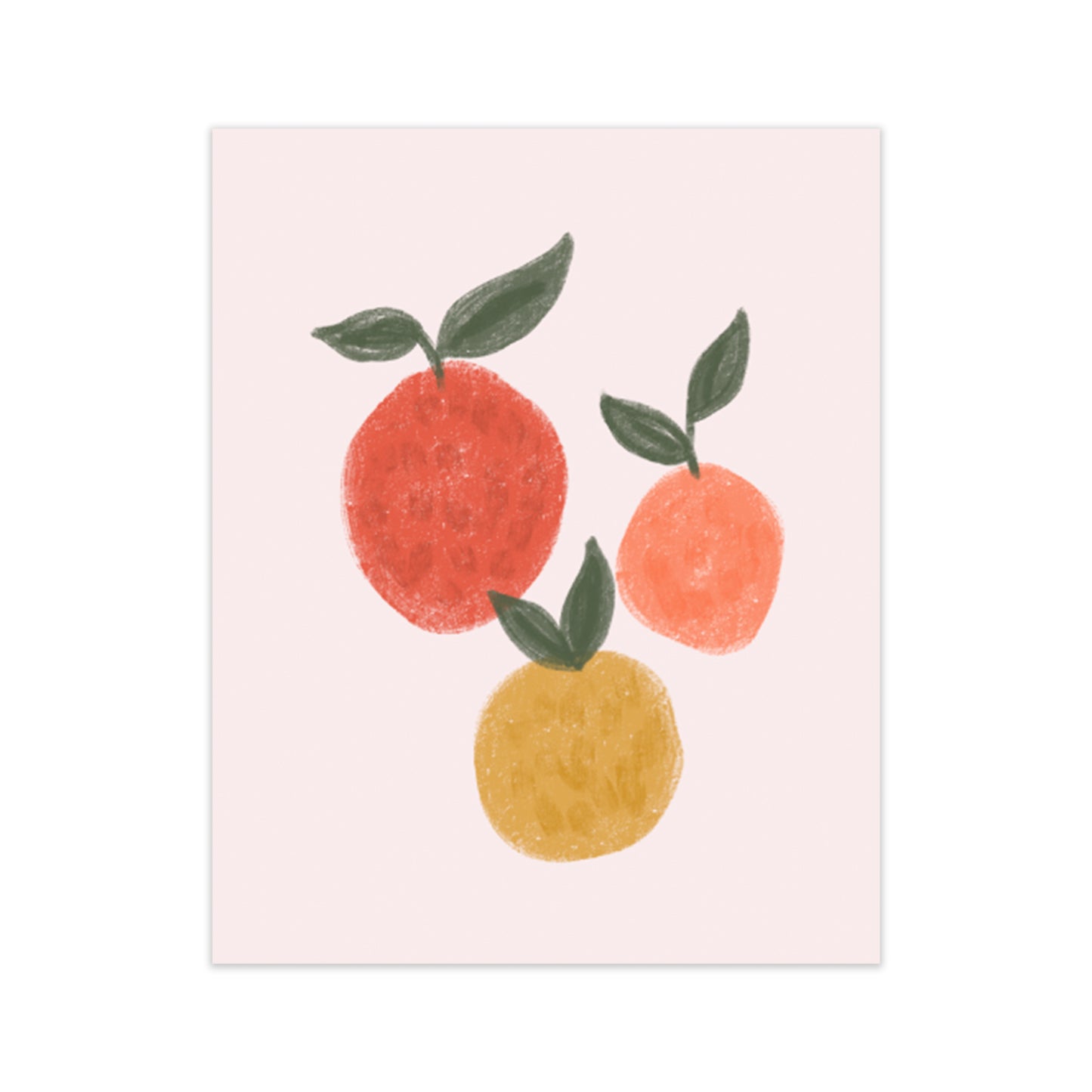 calligraphy handlettered oh joyful day art print home decor print citrus illustration print