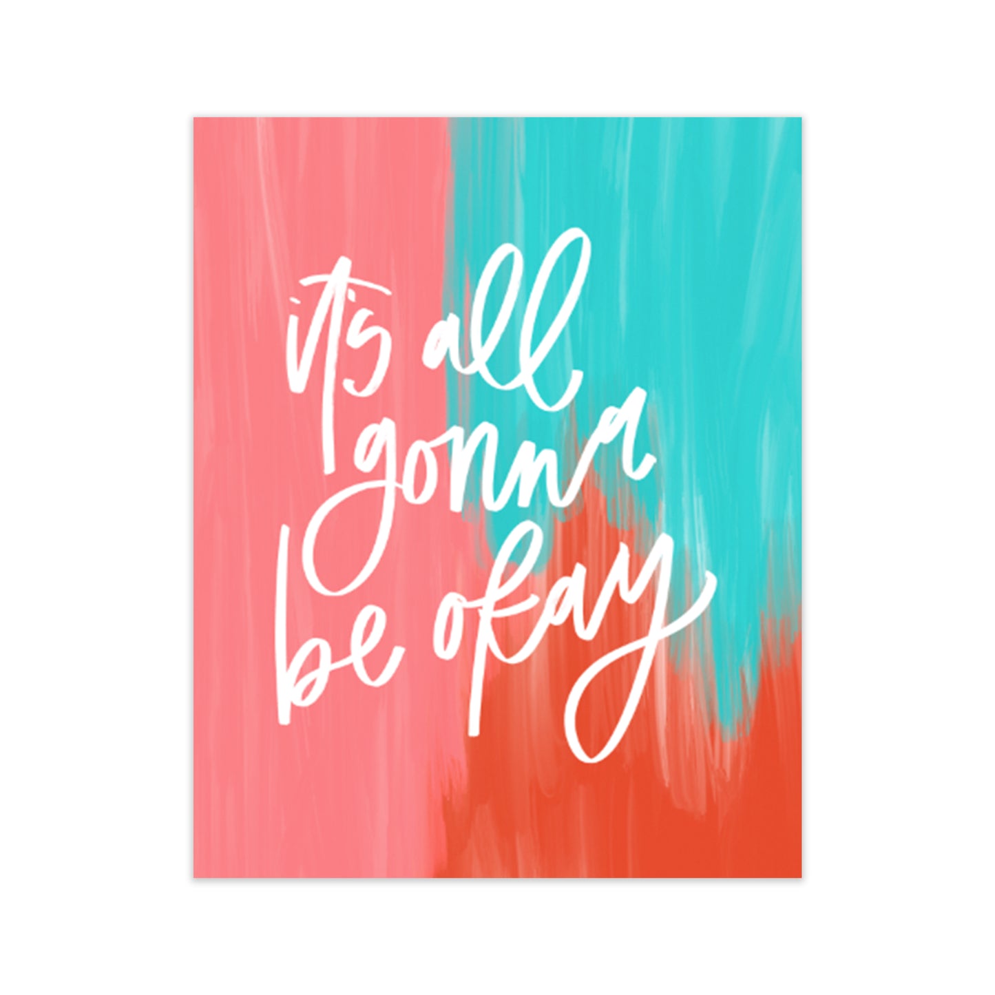 calligraphy handlettered oh joyful day art print home decor print it's all gonna be okay brushstroke print