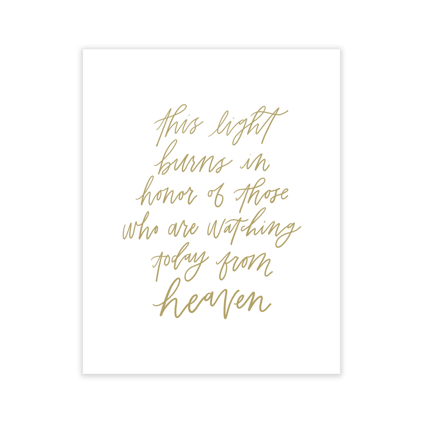 Calligraphy Memorial Wedding Print
