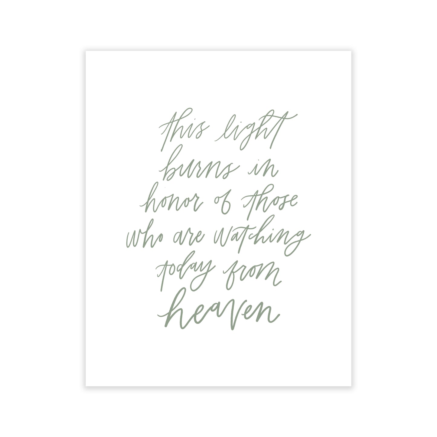 Calligraphy Memorial Wedding Print