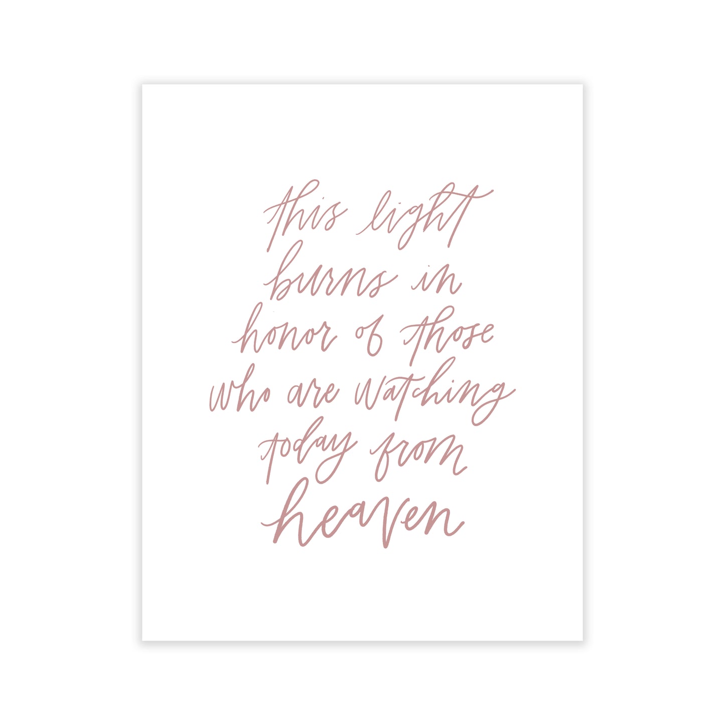 Calligraphy Memorial Wedding Print