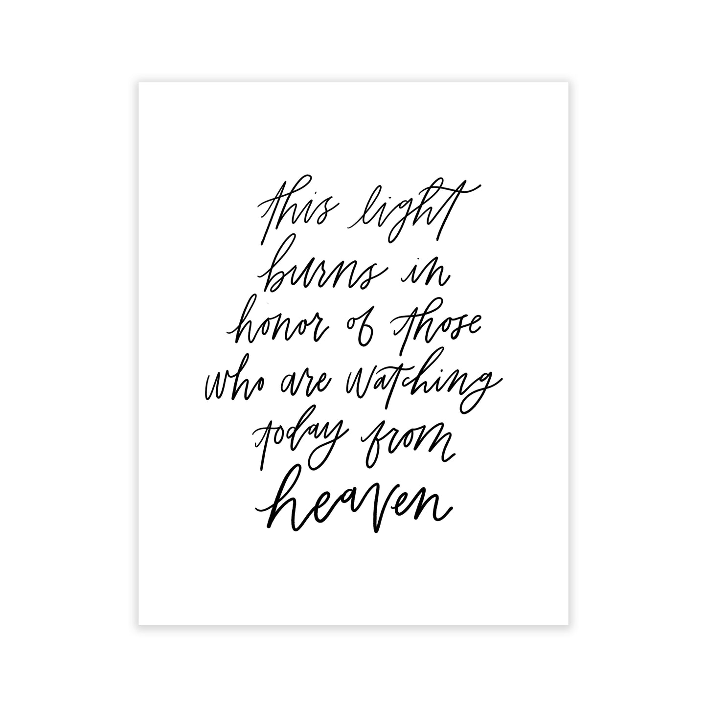 Calligraphy Memorial Wedding Print