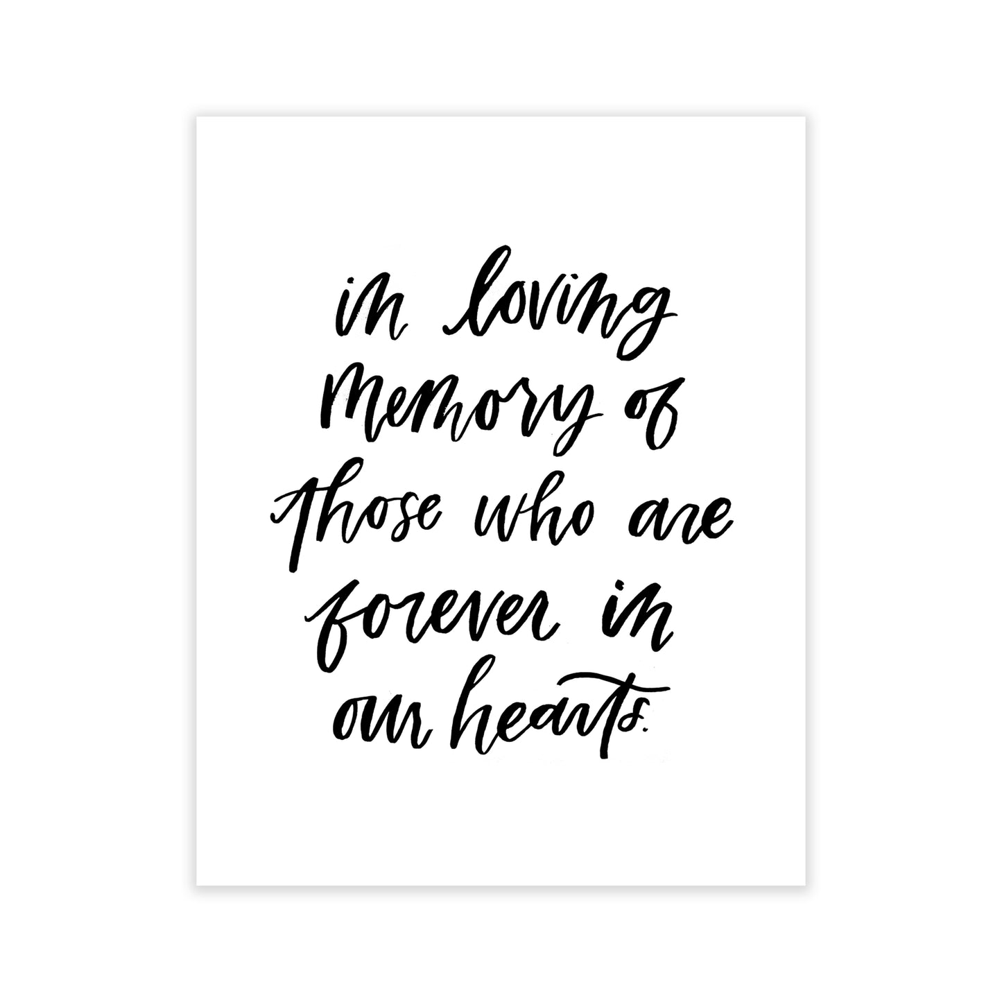Watercolor Brushlettering Memorial Wedding Print