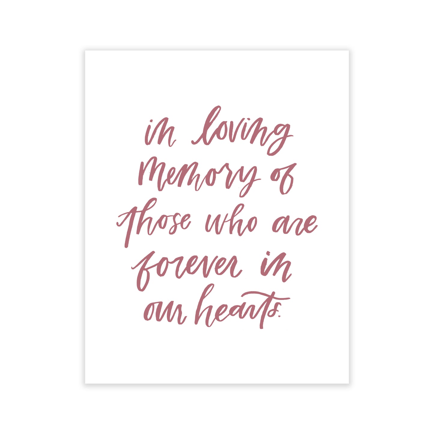 Watercolor Brushlettering Memorial Wedding Print