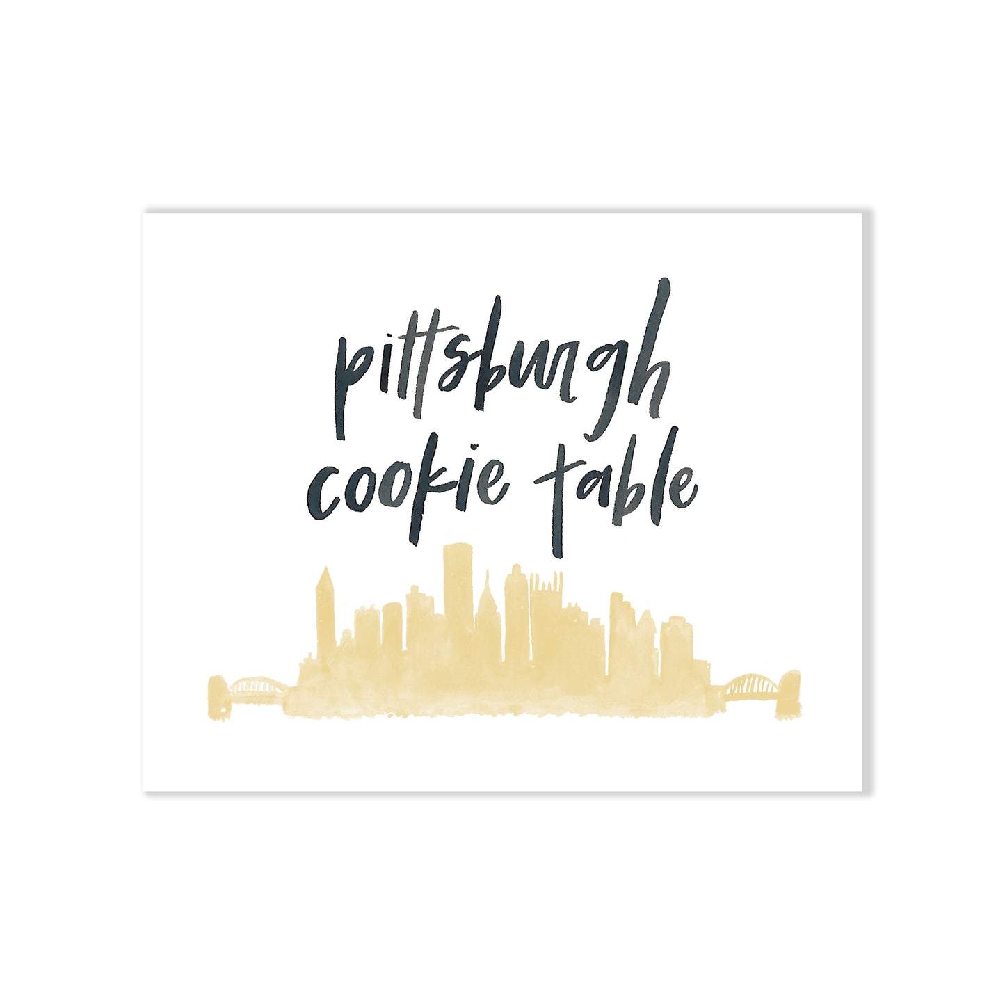Oh Joyful Day Wedding Day Print Cards and Gifts Print Wedding Day Art Wedding Decorations Watercolor Wedding decorations wedding print wedding day print wedding day art Pittsburgh cookie table sign Pittsburgh cookie table Pittsburgh skyline print Pittsburgh skyline art