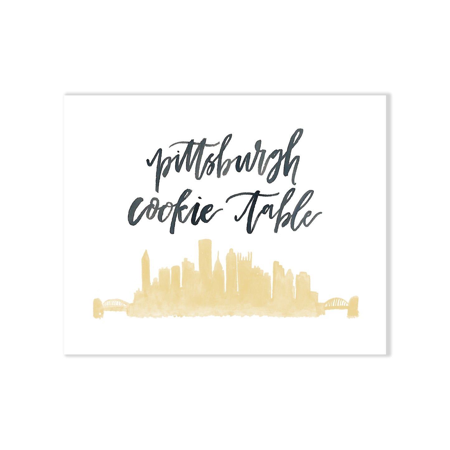 Oh Joyful Day Wedding Day Print Cards and Gifts Print Wedding Day Art Wedding Decorations Watercolor Wedding decorations wedding print wedding day print wedding day art Pittsburgh cookie table sign Pittsburgh cookie table Pittsburgh skyline print Pittsburgh skyline art