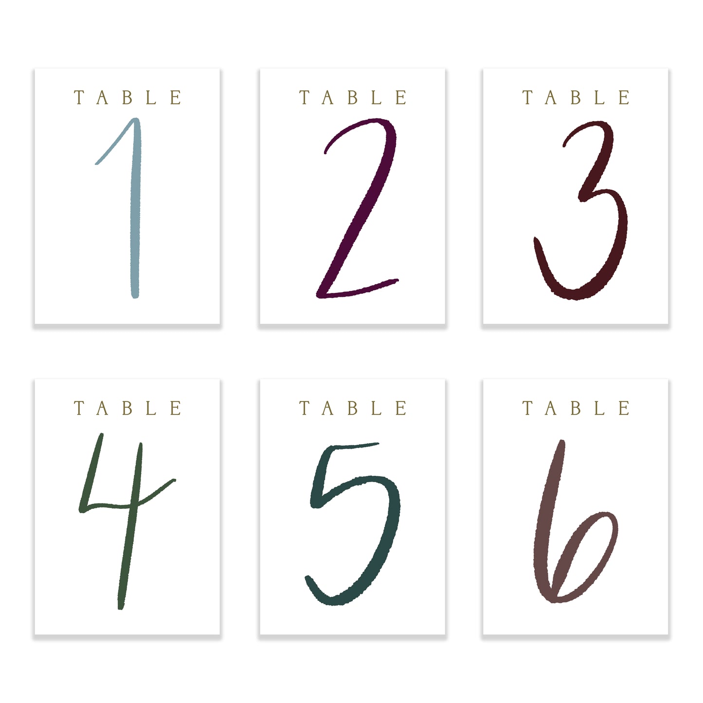 Oh Joyful Day Wedding Table Numbers Colorful table numbers wedding decorations jewel tone wedding jewel tone wedding decorations set of table numbers printed table numbers Pittsburgh weddings