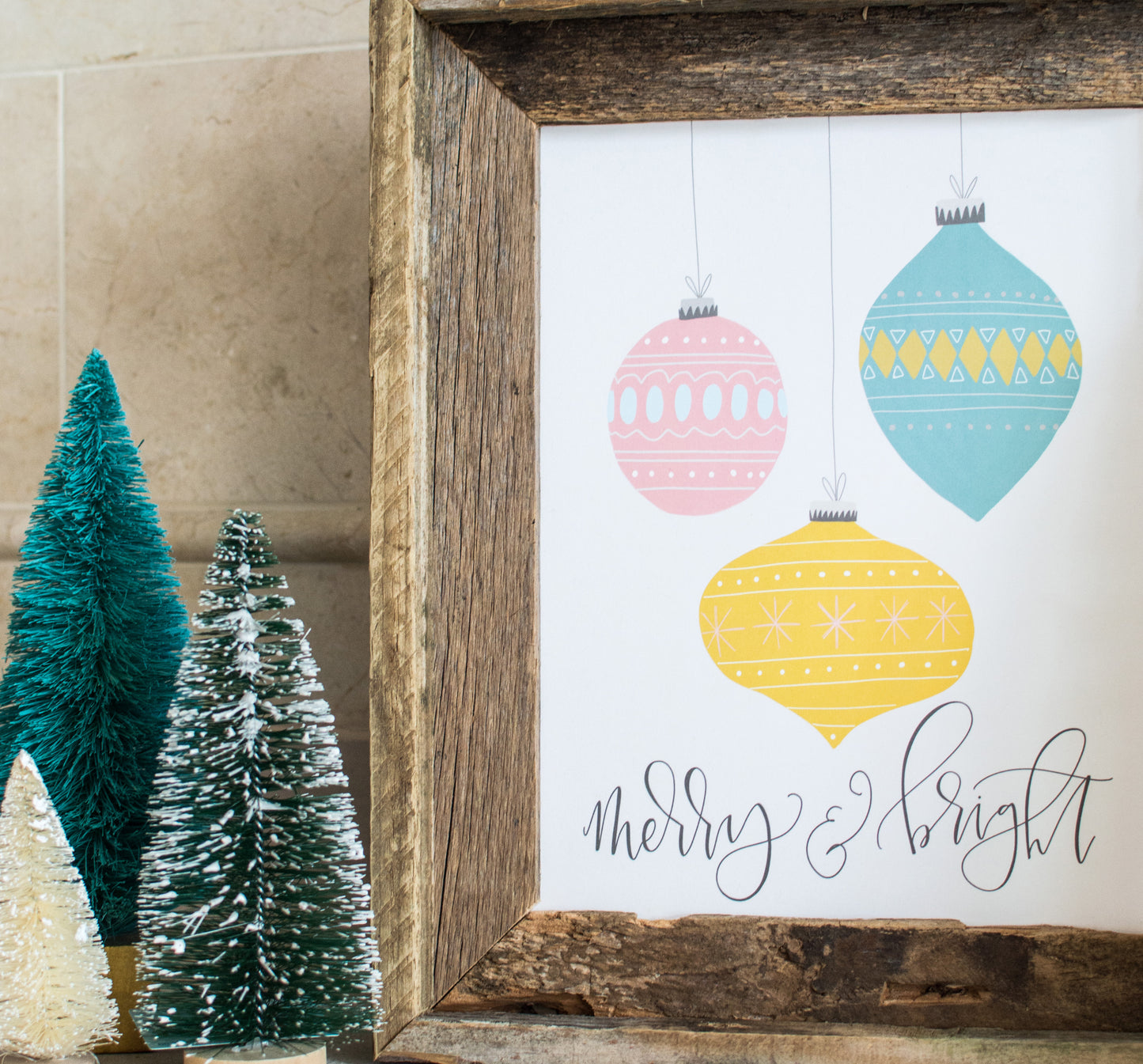 Christmas, Christmas print, Christmas art, Christmas decor, Christmas decoration, Pittsburgh art, Pittsburgh artist, Pittsburgh Christmas art, Oh Joyful Day, Oh Joyful Day Christmas, Handlettering, Handlettered art, Pittsburgh hand lettering, Christmas gift, Christmas gifts for her, gifts for her, inspiration quote print, inspirational Christmas print, whimsical Christmas print, Christmas ornaments, Christmas ornament illustration, Christmas ornament print, merry and bright, merry and bright print