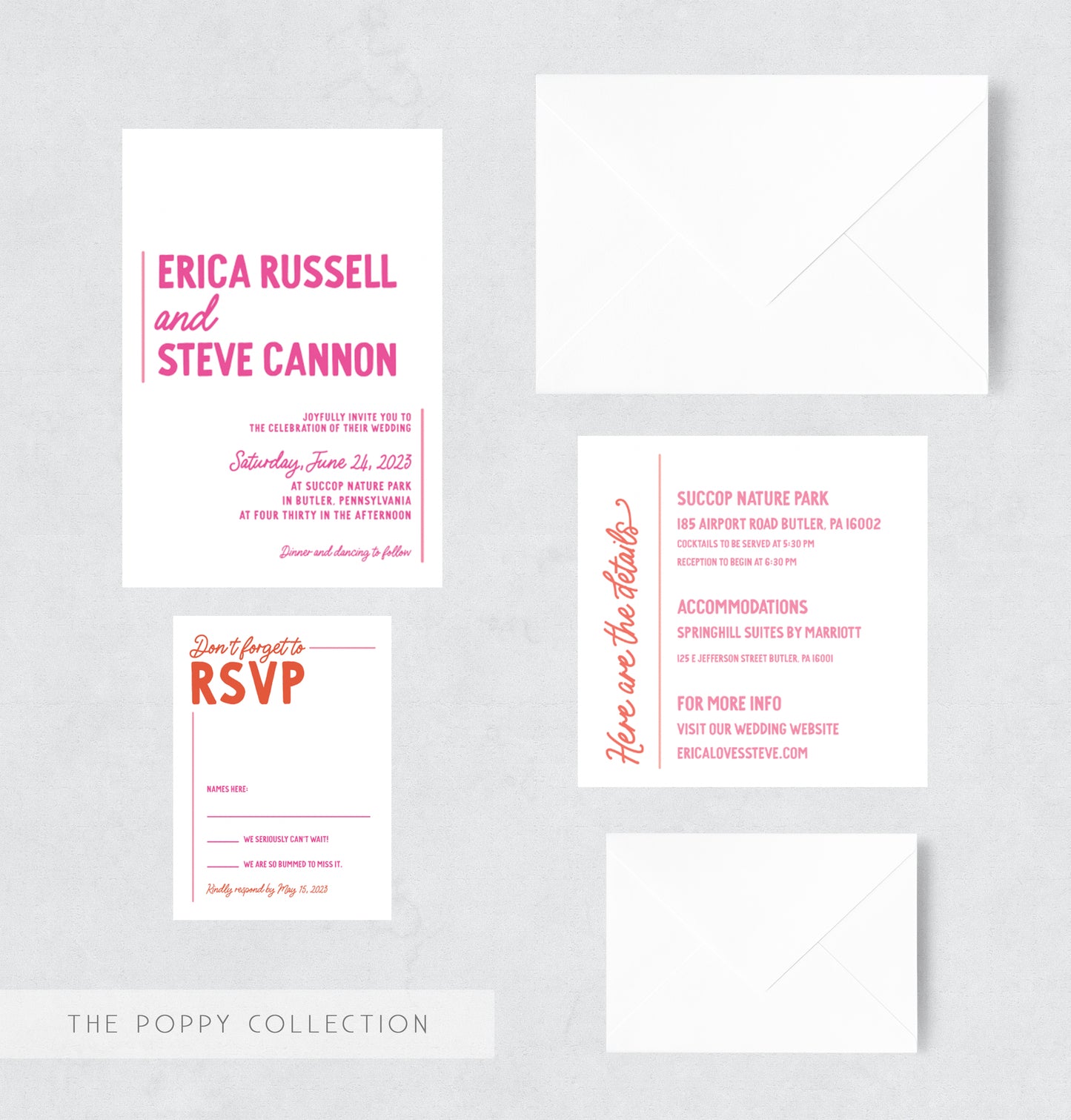 The Poppy Collection Wedding Invitation Suite