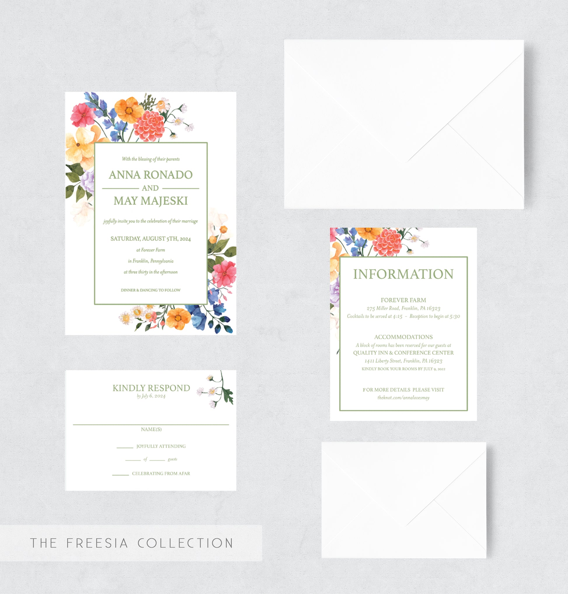 wedding invitation design green and white wedding invitation semi-custom wedding invitation wedding stationery pittsburgh wedding vendor customizable wedding invitation wedding stationer stationery design floral wedding invitation colorful wedding invitation