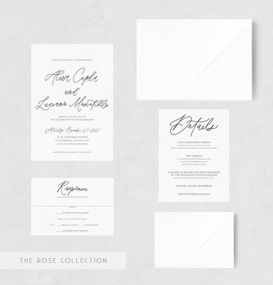 The Rose Collection Wedding Invitation Suite