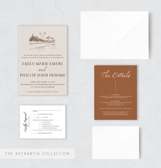 wedding invitation design green and white wedding invitation semi-custom wedding invitation wedding stationery pittsburgh wedding vendor customizable wedding invitation wedding stationer stationery design