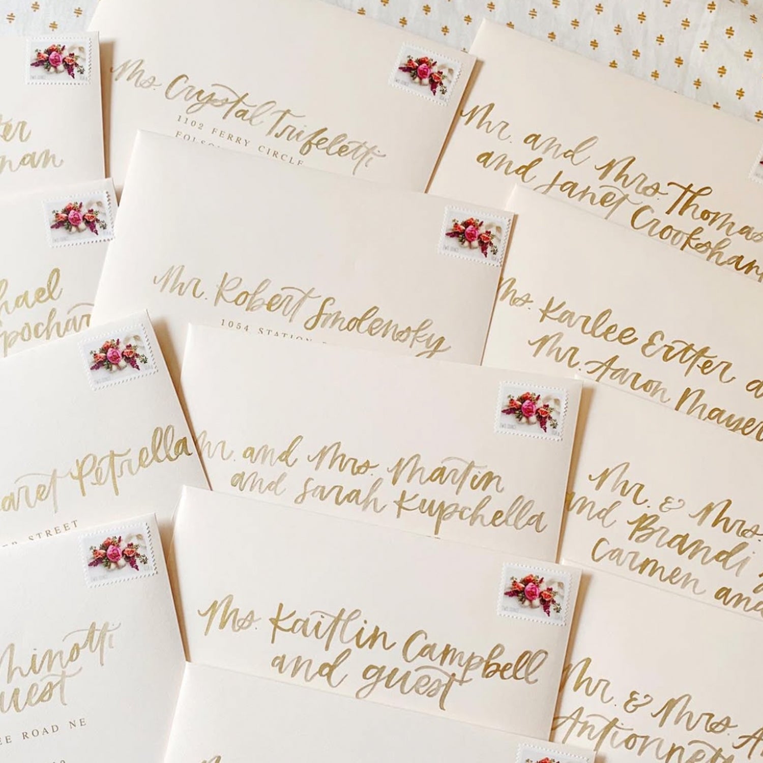 Pittsburgh calligrapher wedding calligraphy oh joyful day wedding callgrapher wedding stationery envelope calligraphy