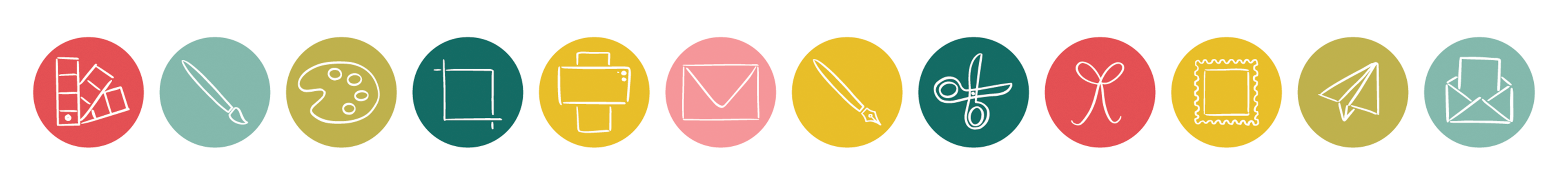 stationery and calligraphy branding icons 