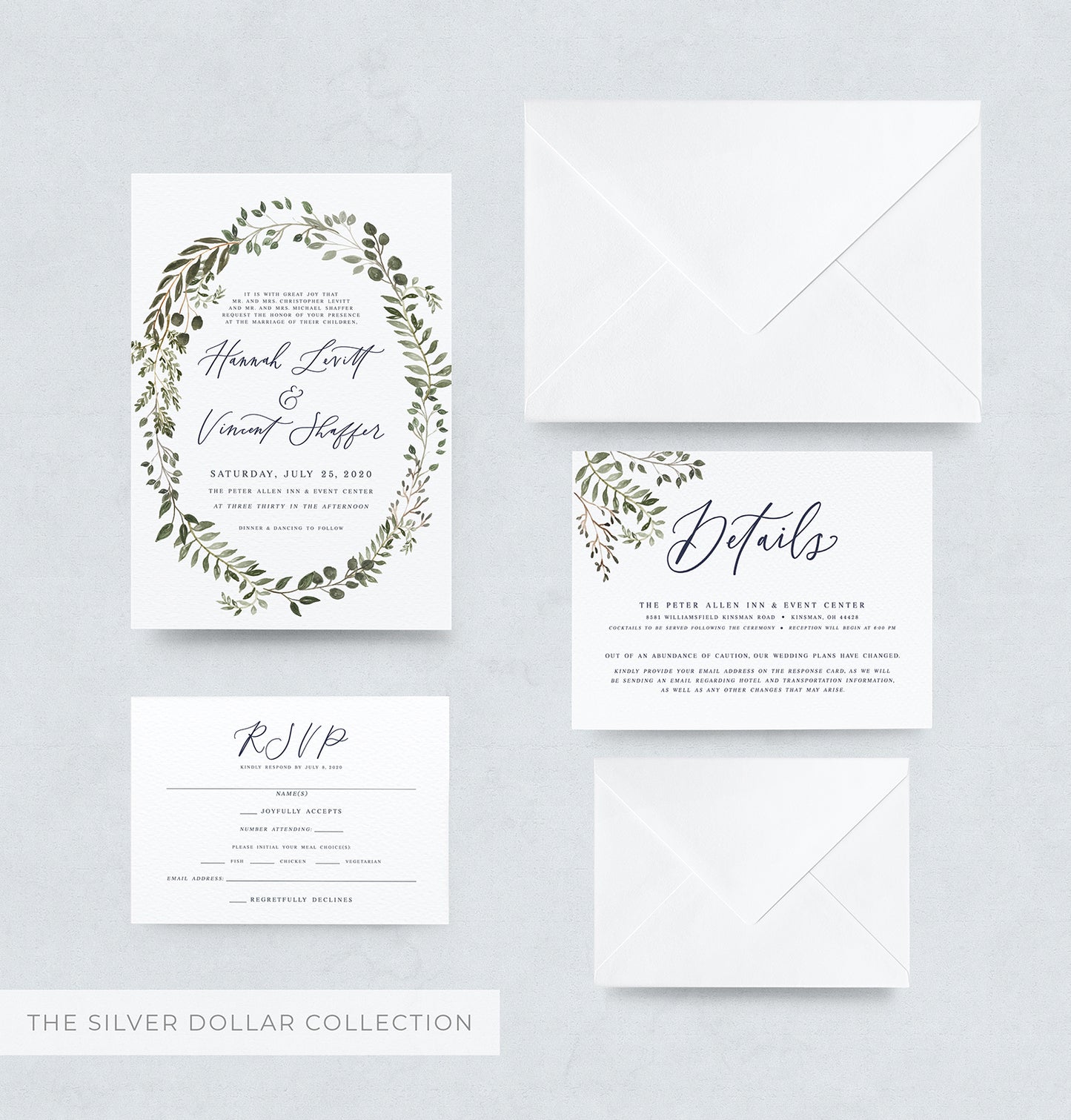 wedding invitation design green and white wedding invitation semi-custom wedding invitation wedding stationery pittsburgh wedding vendor customizable wedding invitation wedding stationer stationery design watercolor greenery watercolor invitations