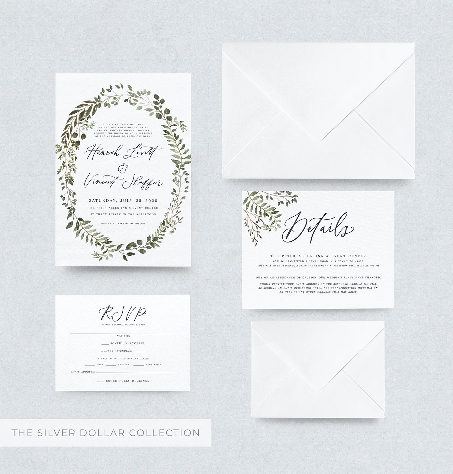 wedding invitation design green and white wedding invitation semi-custom wedding invitation wedding stationery pittsburgh wedding vendor customizable wedding invitation wedding stationer stationery design watercolor greenery watercolor invitations