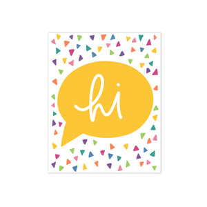 oh joyful day colorful hi bubble greeting cards with bright colored confetti custom stationery 