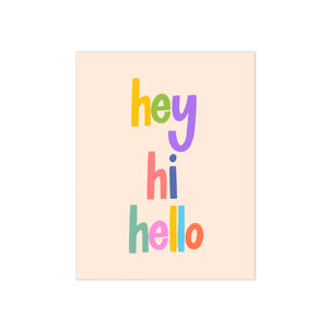 oh joyful day colorful hey hi hello greeting card