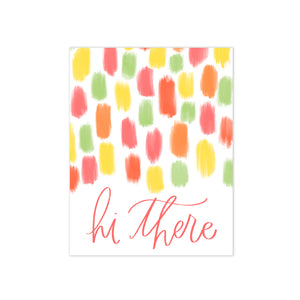 oh joyful day brushstrokes colorful hi there hand lettering and calligraphy greeting card