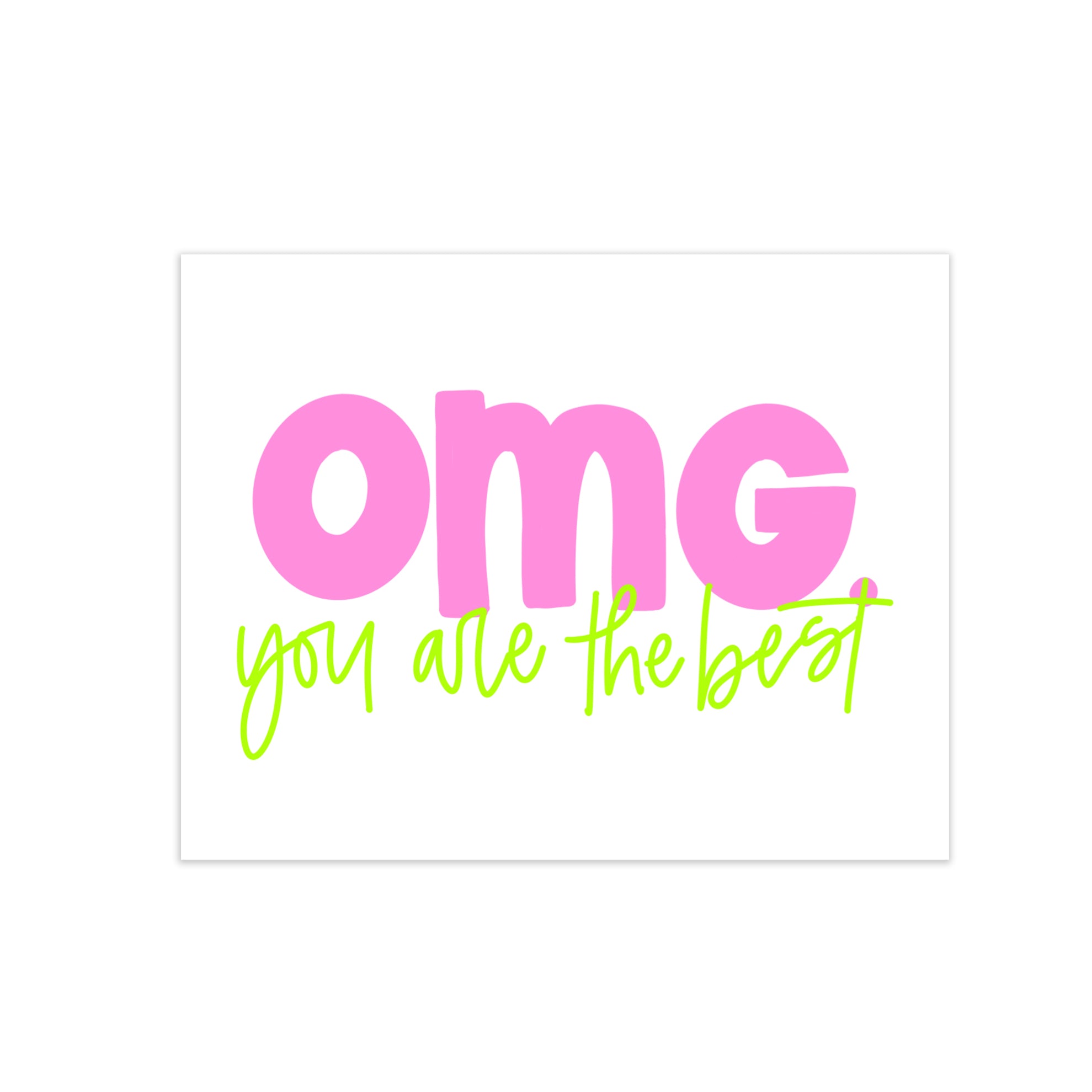 oh joyful day colorful calligraphy and hand lettering omg greeting card you are the best
