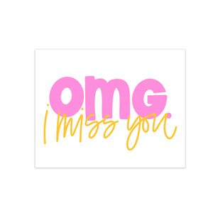 oh joyful day colorful calligraphy and hand lettering omg greeting card I miss you