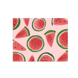 oh joyful day watermelon slices illustration pattern greeting card