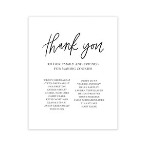 Cookie Table Thank You Print