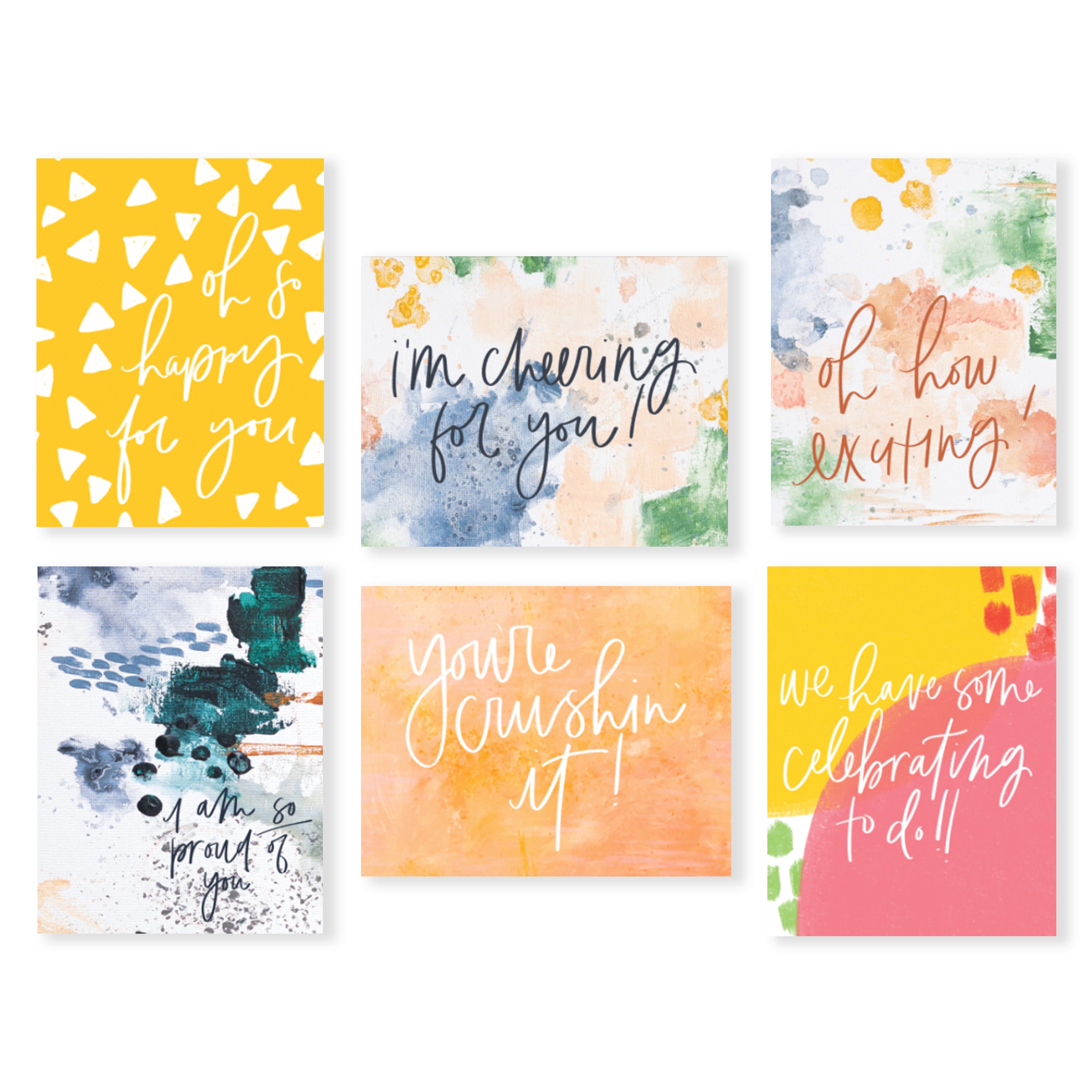 oh joyful day greeting card greeting cards set colorful stationery cheerful stationery heartfelt stationery heartfelt cards snail mail love letters illustration illustrator pittsburgh art pittsburgh artist calligraphy pittsburgh calligrapher handlettering handletterer abstract art abstract artist hooray cards congratulations card exciting card cards for celebrating proud of you card