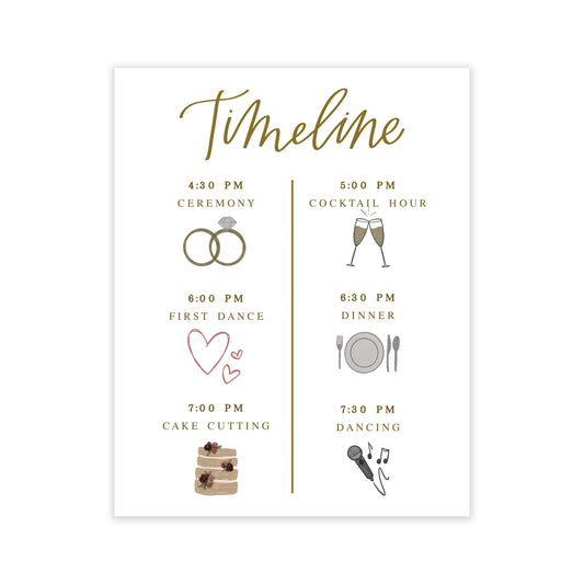 Wedding Day Timeline Print