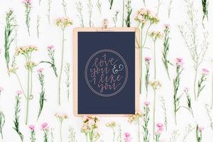 I Love You and I Like You Mini Print