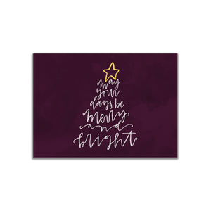 Merry + Bright Tree Postcard